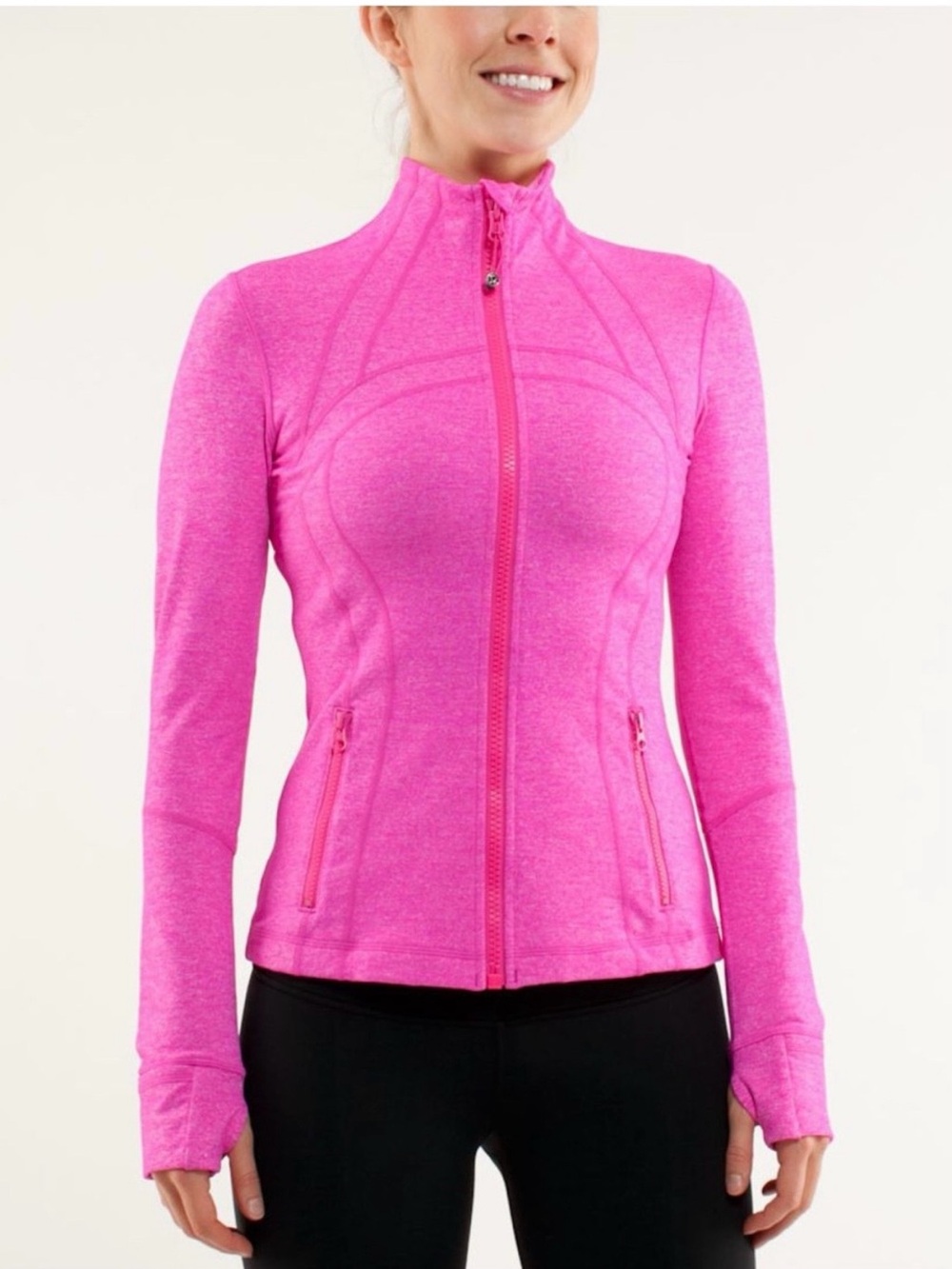 Lululemon Define Jacket Hot Pink/Pink Zipper Good/Excellent Size 8